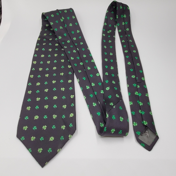 🍀 4 leaf clover☘️ Robert Talbot / Howard & Miller Lucky Collab  necktie - Picture 2 of 13
